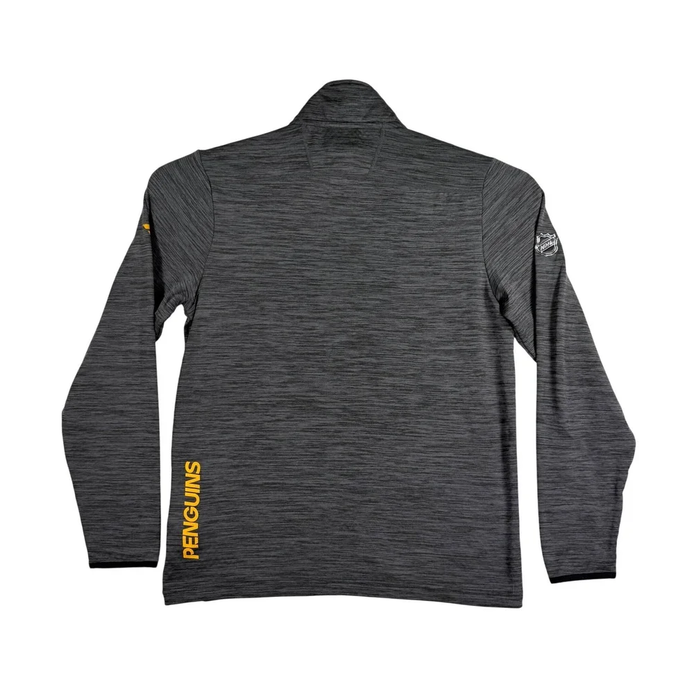 Fanatics Quarter Zip Pullover Mens Medium Grey Pittsburgh Penguins NHL Pro